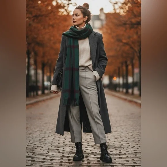 MAISON MARGIELA MM6 Micro Plaid Straight Cut Trousers | Size 46 | Made in Italy - Picture 1 of 12